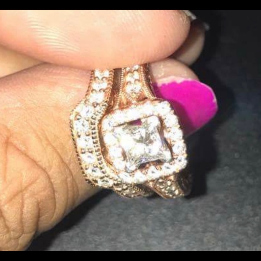 Rose Gold Engagement/ Wedding Ring Set